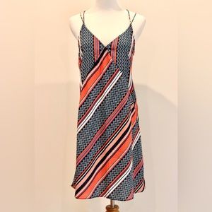 Vtg Abercrombie and Fitch multicolor strappy back shift dress S Y2K Hipster